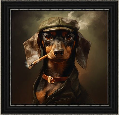 Sausage Dog Smoking a Cigar