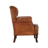 Brown Buttoned Armchair