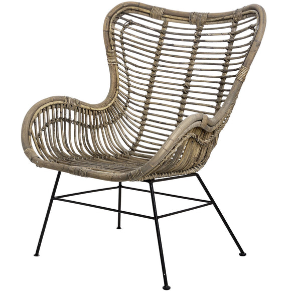 Rattan Wing Chair