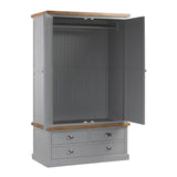 Grey Wooden Wardrobe