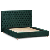 Button Emerald Green King Size Bed