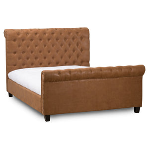 Faux Leather King Size Bed