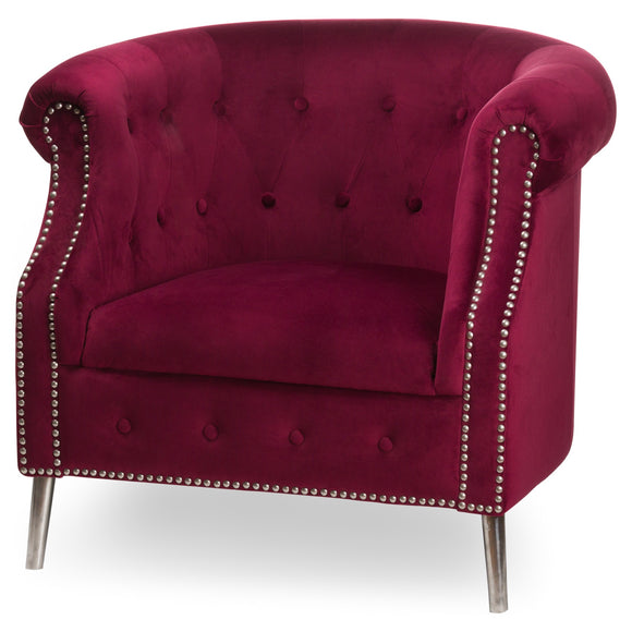 Velvet Chesterfield Tub Chair