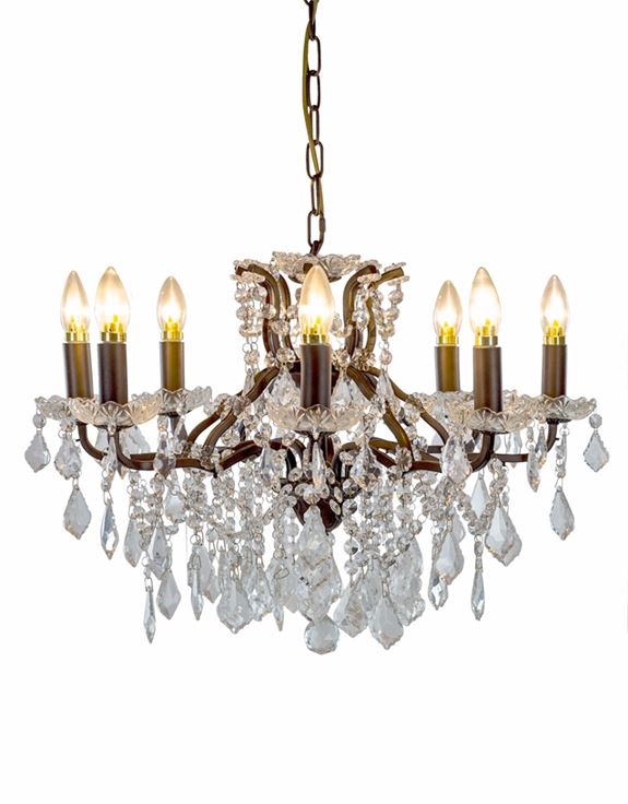 Bronze Glass Chandelier