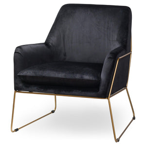 Black Velvet Occasional Chair