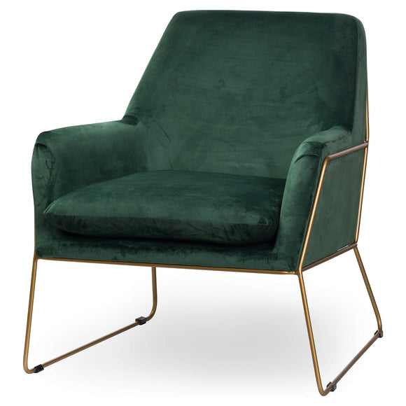 Velvet Emerald Green Club Chair