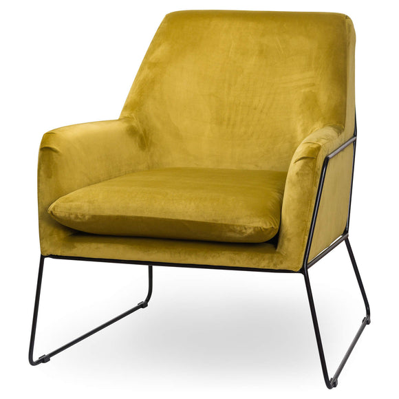 Mustard Velvet Club Chair