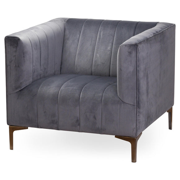 Grey Velvet Armchair