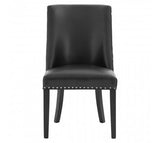 Faux Black Leather Dining Chair with Knocker