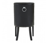 Faux Black Leather Dining Chair with Knocker