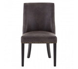 Faux Grey Leather Dining Chair