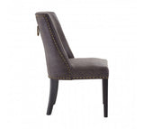 Faux Grey Leather Dining Chair