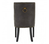 Faux Grey Leather Dining Chair