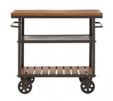 Industrial Wooden Drinks Trolley