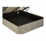 Grey Velvet Ottoman King Size Bed