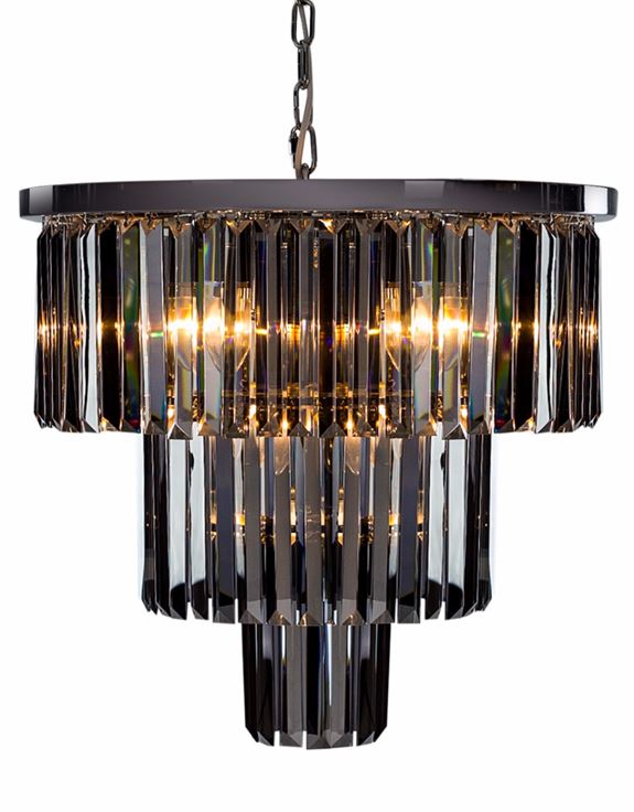 Large Smoke Glass Chandelier