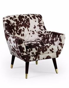 Brown Cowhide Armchair