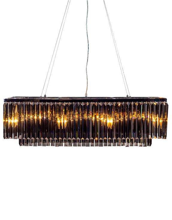 Rectangular Smoked Chandelier