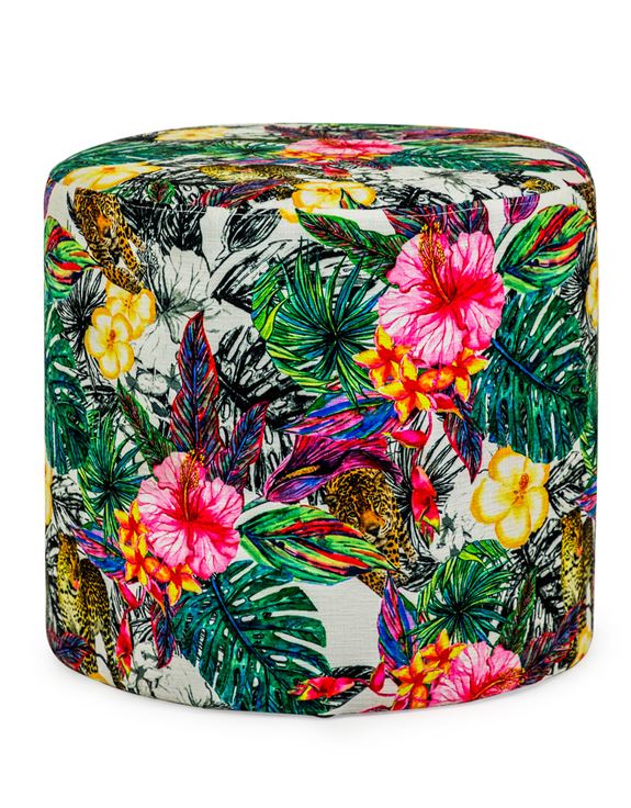 Tropical Round Footstool