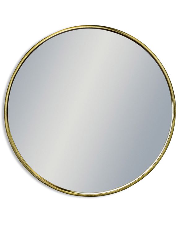 Large Round Brass Wall Mirror