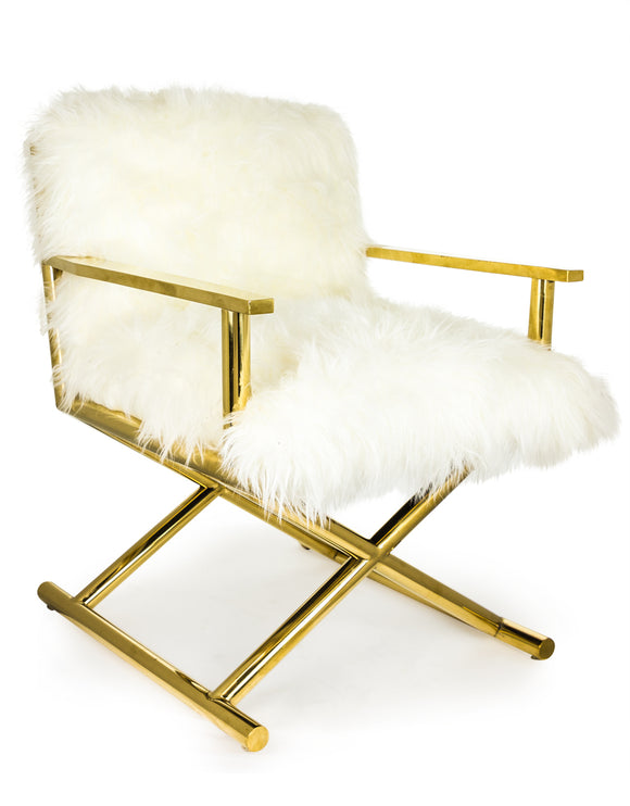 Director's Mongolian Fur Style Chair