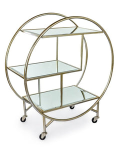 Silver/Champagne Leaf Drinks Trolley