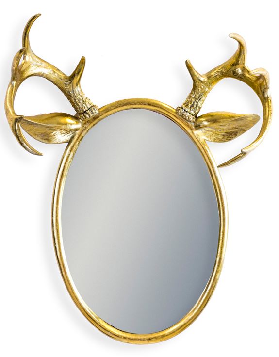 Gold Leaf Horn Wall Mirror