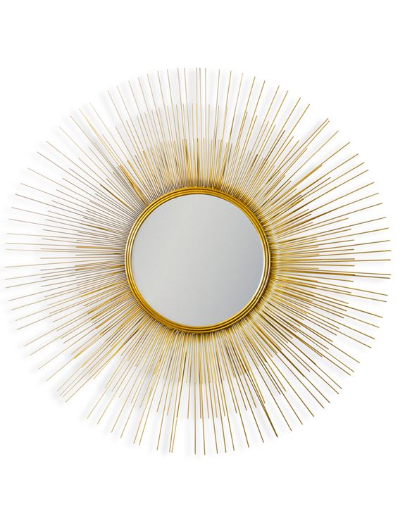 Gold Metal Sunburst Wall Mirror