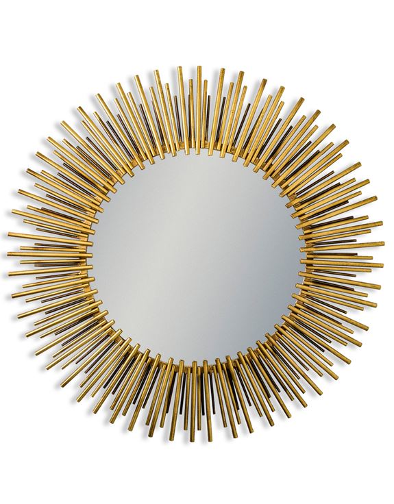 Brass Round Sunburst Mirror