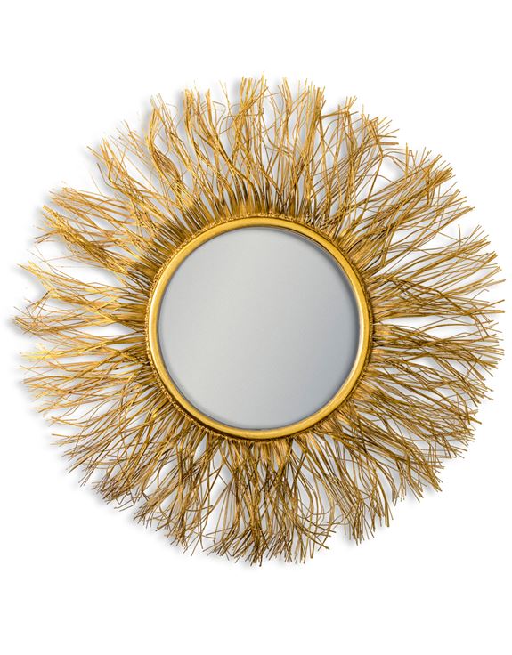 Gold wire sunburst mirror