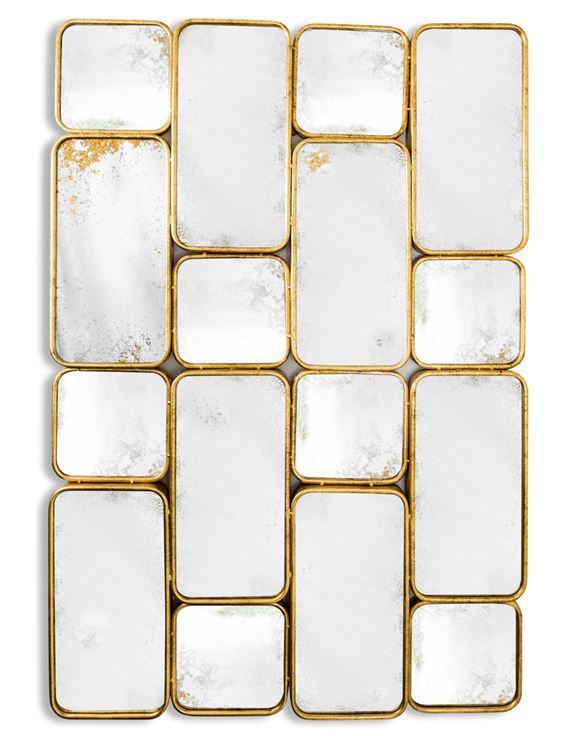 Gold Antique Glass Panel Wall Mirror