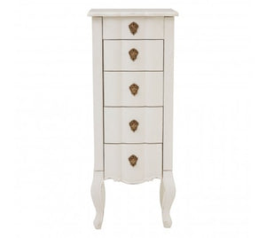 White Slim Chest of Drawers