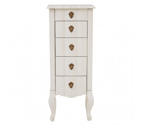 White Slim Chest of Drawers