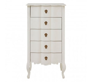 White Slim Chest of Drawers