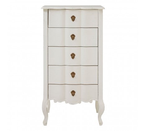 White Slim Chest of Drawers