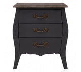 Three Drawer Grey Bedside Cabinet