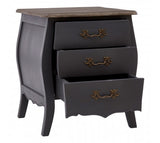 Three Drawer Grey Bedside Cabinet