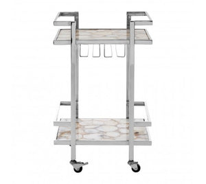 White & Silver Drinks Trolley