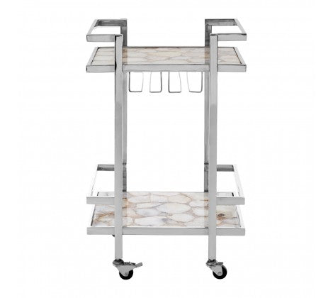 White & Silver Drinks Trolley