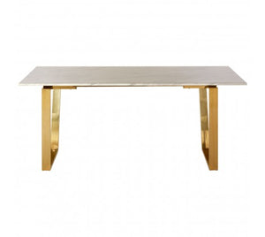 White marble dining table deals gold legs