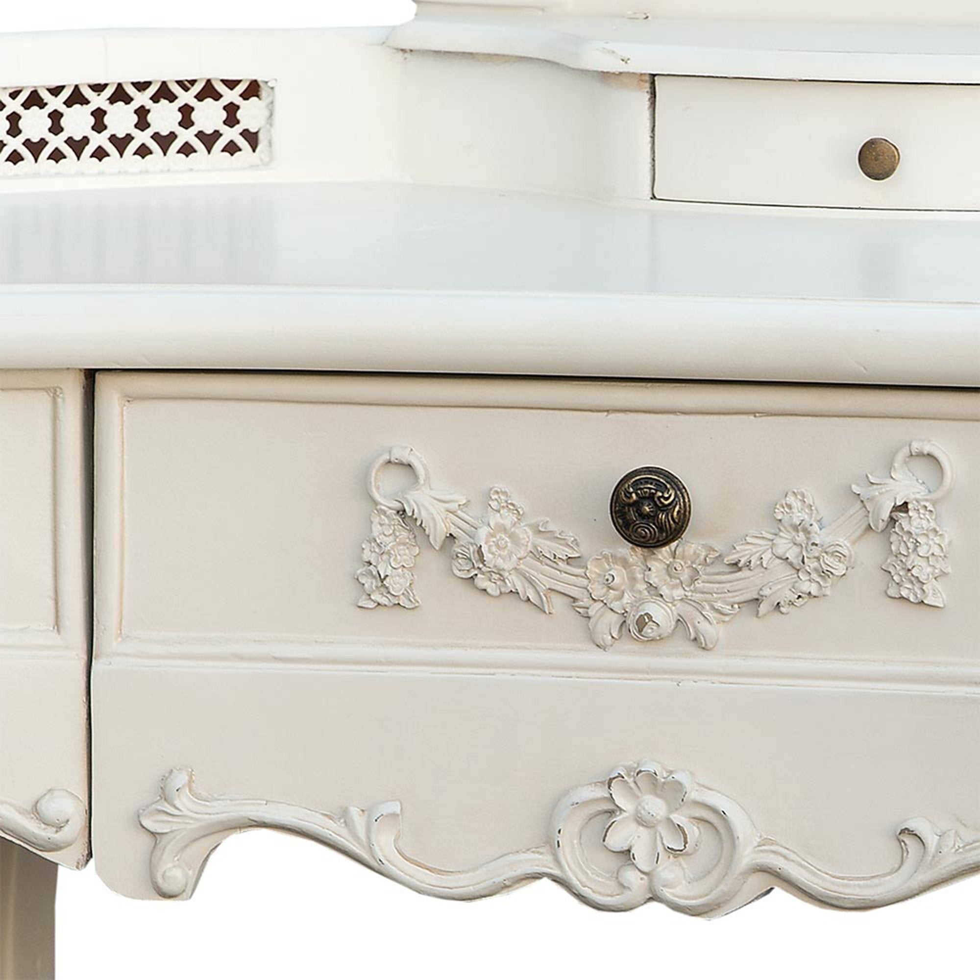 Antique White Dressing Table with Mirror | Chic Furnishings  Chic  Furnishings Ltd