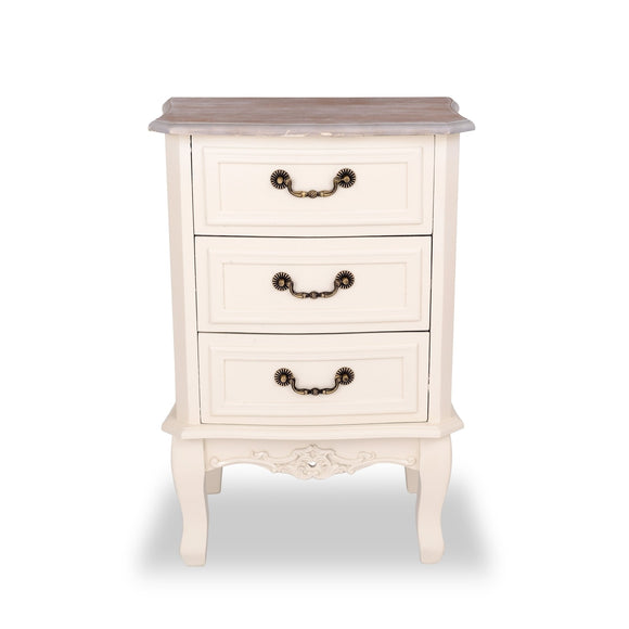 Antique White Bedside Cabinet