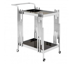 Art Deco Silver & Black Drinks Trolley