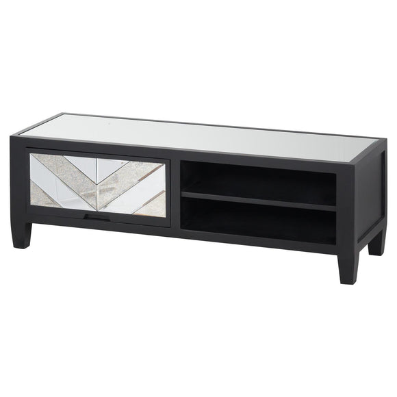 Black Mirrored TV Media Unit