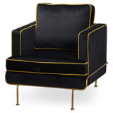 Black Velvet Armchair