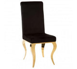 Black Velvet Dining Chair 