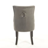 Dark Grey Velvet with Knocker Dining Chair