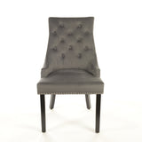 Dark Grey Velvet with Knocker Dining Chair