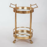 Gold Metal Gilt Leaf Drinks Trolley