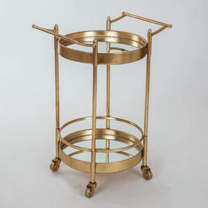 Gold Metal Gilt Leaf Drinks Trolley